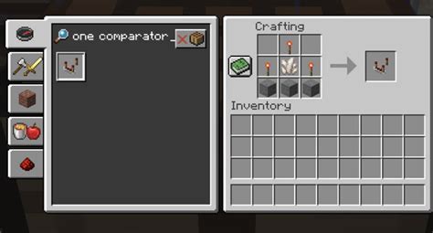 minecraft how to make redstone comparator